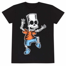 (XL, Black) The Simpsons Unisex Adult Bart Simpson Skeleton T-Shirt