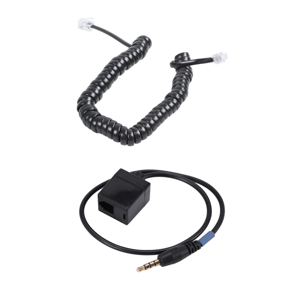 Rj9 Telephone Phone Modem Coil Cable & 3.5Mm Male Jack To Rj9 4P4c Female Adapter Converter Extension Cable Black 4711307594197