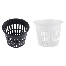 20Pcs 3 Inch Heavy Duty Mesh Pot Net Cup Basket Hydroponic Aeroponic Planting Grow Clone, 10 Pcs Black & 10Pcs White