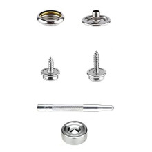 120Pcs Snap Fasteners Kit, Marine Canvas Snaps with 2Pcs Setting Tool Stainless Steel Snap Buttons Snaps with Screws