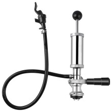 Keg Party Pump, D System 4 inch Chrome Beer Keg Pump with Beer Faucet, for American Beer Kegs, Molson, Busch, Miller