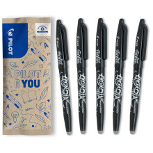 PILOT - FriXion Ball Erasable Rollerball Pen - Medium 0.7mm Tip - 5 x Black