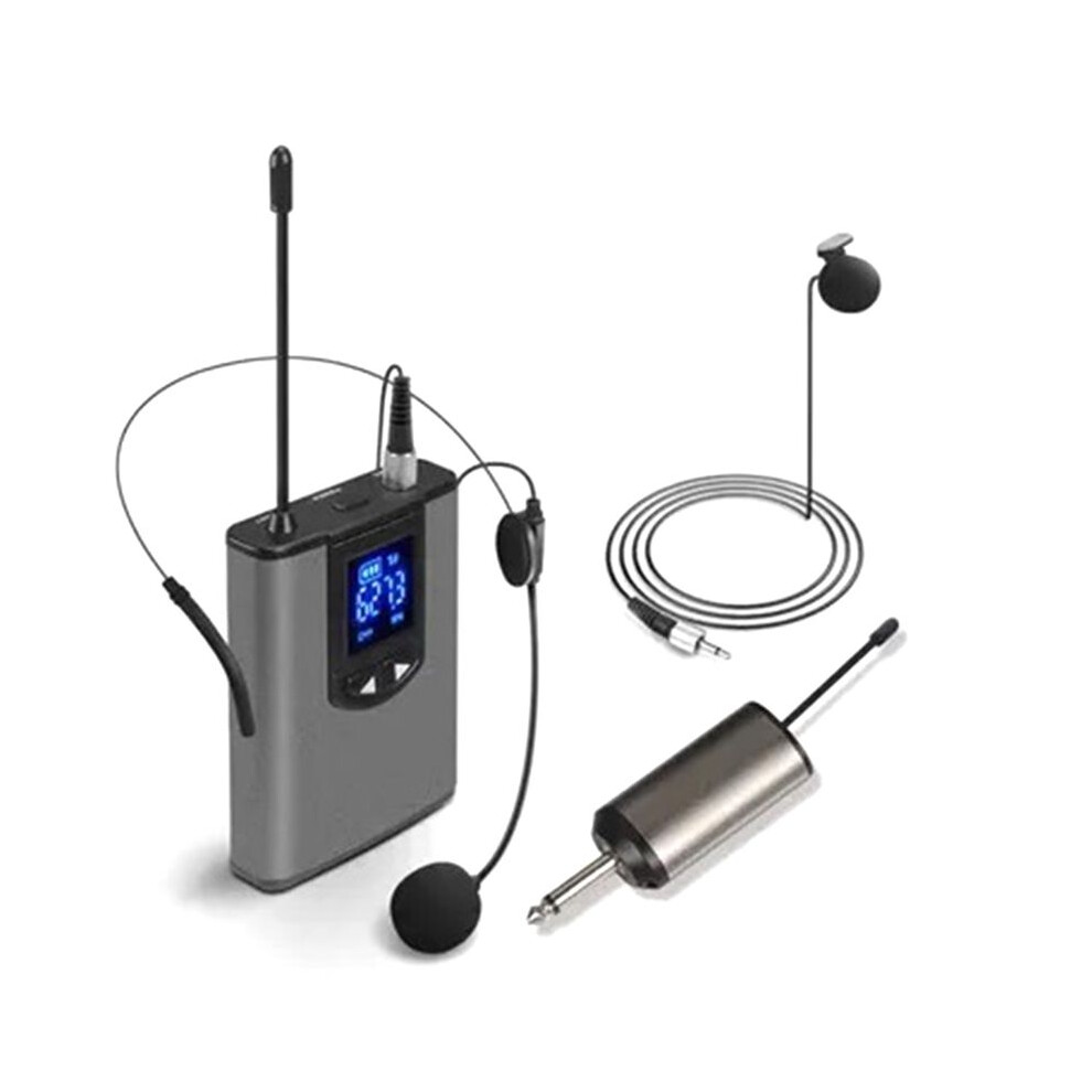 Uhf Portable Wireless Headphone/Lvalier Microphone With Bodypack Transmitter And Receiver 1/4Inch Output 1 To 1 6033405179150