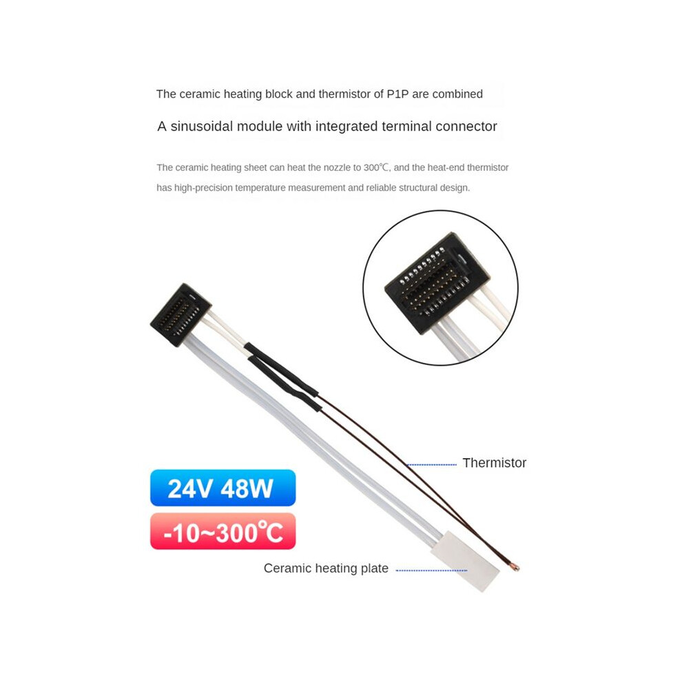 For P1p P1s Thermistor Ceramic Heater 24V 48W Heating Tube For 3D Printing Thermistor Hotend 4713750230936