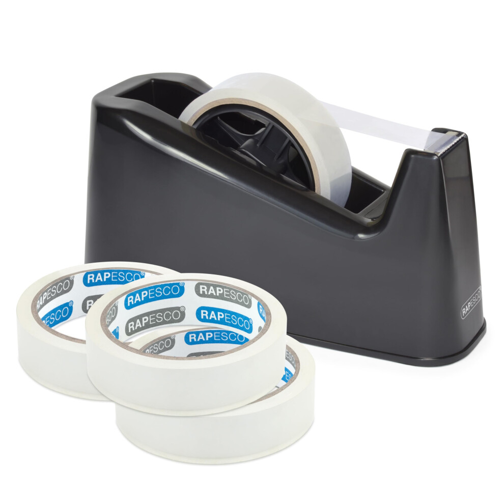 Photos - Other Office Equipment Rapesco 1639 Heavy Duty Tape Dispenser 500 with 4 Clear Tape Rolls, Black 