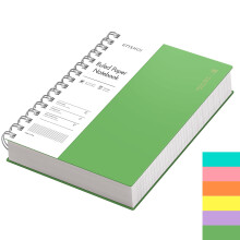 EMSHOI A5 Notebook Lined 300 Pages/150 Sheets, Wirebound Spiral Notepad, 100gsm Thick Paper, Waterproof Hardcover, Writing Journal for Women Men Work