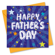 Fathers Day Card. Card for Dad. Star Burst Design with matching Envelope. 150x150mm. Ecofriendly.