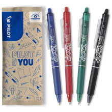 PILOT - FriXion Ball Clicker Erasable Rollerball Pen - Medium 0.7mm Tip - 4 x As