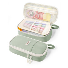 SUNEE Large Capacity Pencil Case with Compartments and Handle, Aesthetic Pen Pouch Organizer, Big Storage Portable Pencil Bag for Girls, Boys, Adults