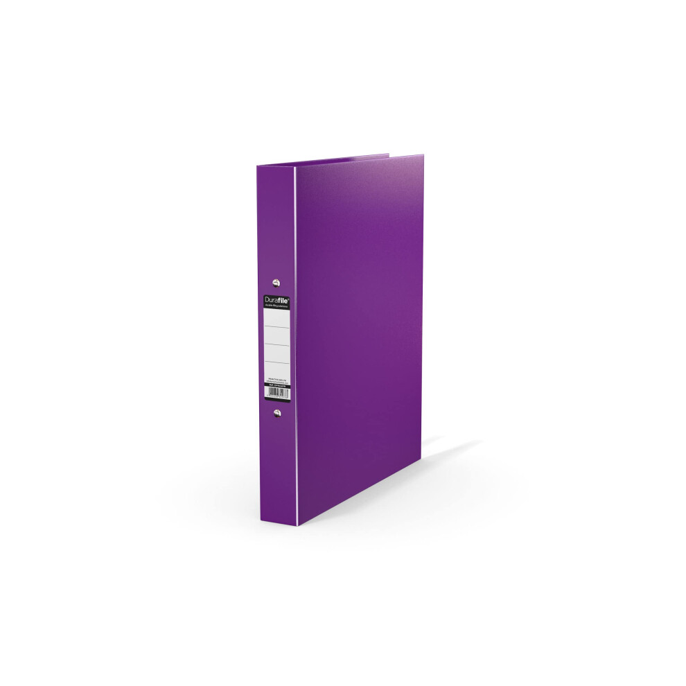 Photos - File Folder / Lever Arch File Durafile Ring Binder A4 File, Purple, Single File Folder Organiser, Heavy Duty Board Construction Folders for Paperwork Ring