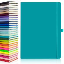 Notes London Eco A4 Notebook with Lined Pages, Pen Loop, Ribbon, Date Marks and Paper Pocket, Pocket Hardback Journal, Note, sustainably sourced Pape