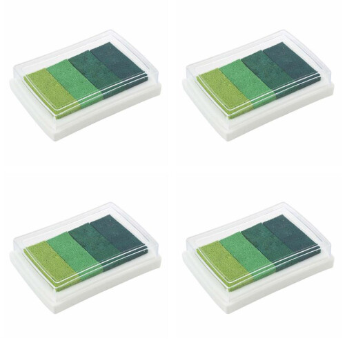 4X Inkpad  Multi Gradient Green 4 X Colors Ink Stamp Pad Oil Based