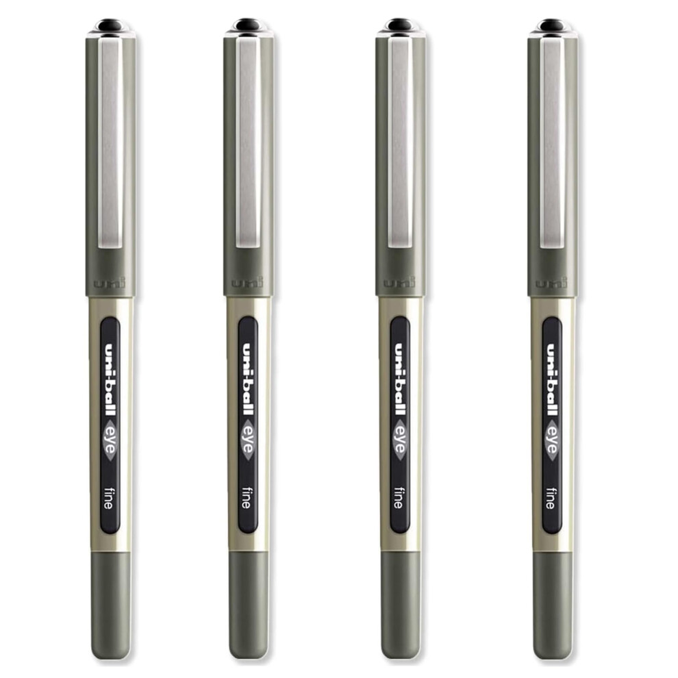 Uni-Ball Eye - Ub-157E Rollerball Pens - 0.7Mm Nib - Pack Of 4 Black