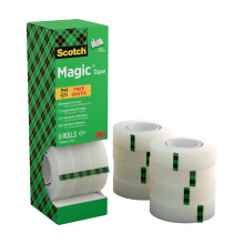 Scotch Magic Tape, Value Pack, 8 Rolls, 19 mm x 33 m - General Purpose Sticky Ta