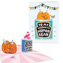 Central 23 Pop Up Cards For Husband Wife - My Favourite Human Bean - Wedding Anniversary Birthday - 3D Popup Greeting Cards For Boyfriend Girlfriend