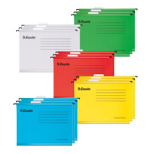Esselte A4 Reinforced Filing Cabinet Suspension File, Pack 15, with Tabs and Card Inserts, fits Standard A4 Filing Cabinet (31.5 x 24cm) - Home, Offi