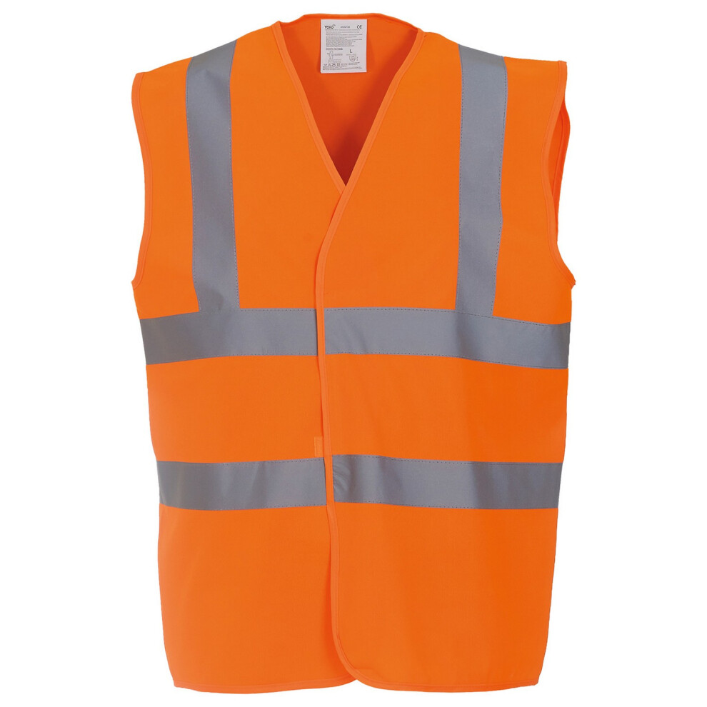 (4Xl, Orange) Yoko Unisex Adult Hi-Vis Safety Waistcoat 5063470456000