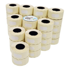 Swift 26 x 12 mm Price Gun Labels White 40 Rolls 40,000 Labels Stickers CT4 Wavy Edge Pricemarker Tags Fits Many Pricing Labellers, Bulk Compatible R