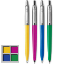 Parker Jotter Originals Ballpoint Pens | Assorted Retro Finishes | Medium Point | Handwriting Pens & Stationery Supplies | Black Ink Pen Set | 4 Coun