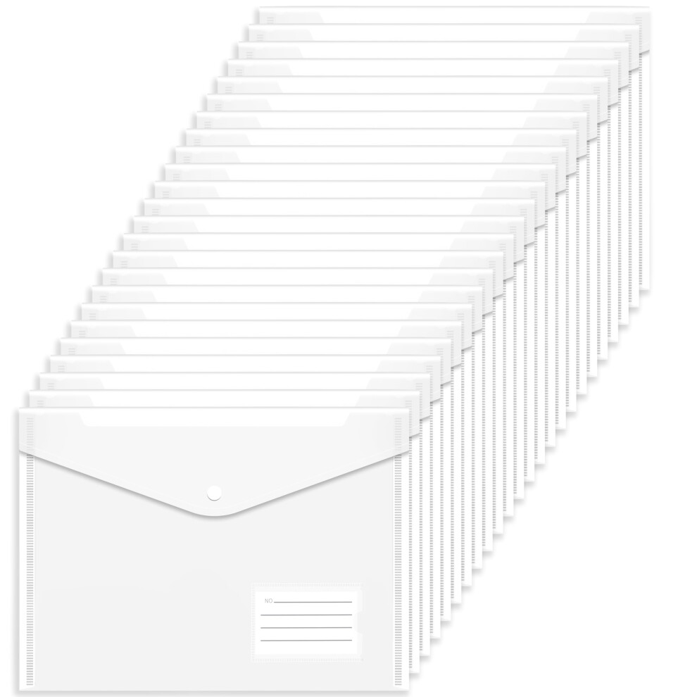 Photos - Other Office Equipment Clear Plastic Wallets A4 Folders - 24PCS Plastic Popper Wallets with Label Pocket Document Files A4 Plastic Envelope Wallet