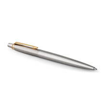 Parker Jotter Gel Pen | Stainless Steel with Gold Trim | Medium Point Black Ink (0.7 mm)