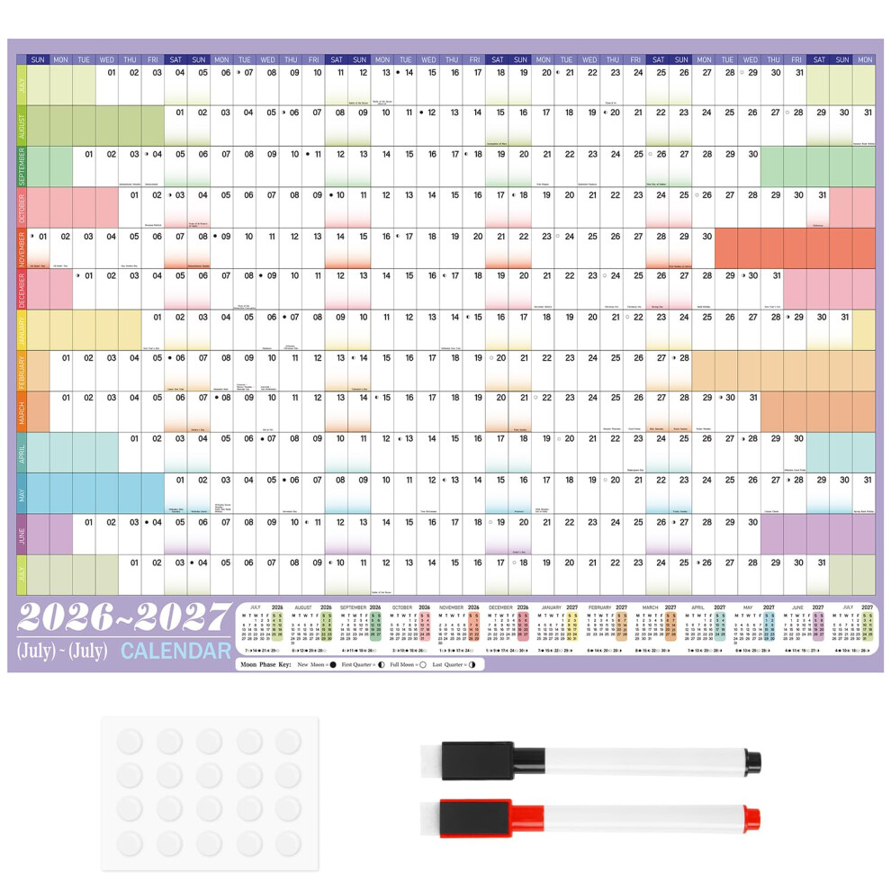 Photos - Other Office Equipment VEYLIN Academic Wall Planner -2027, JULY - JULY 2027 Wall Calendar A1 Yearly Planner With Stickers A1 Large 85cm X 6 2026