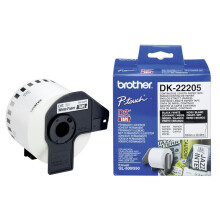 Brother DK-22205 Label Roll, Continuous Length Paper, Black on White, Single Lab