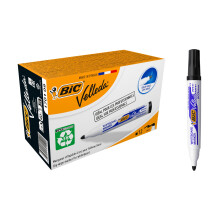 BIC Velleda 1701 ECOlutions Whiteboard Pens Black Ink - Dry Erase Whiteboard Mar