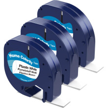 Label Tapes Compatible with DYMO Label Tape Plastic White 12mm x 4m 91201 S0721610 Replacement for DYMO Letratag Refills for DYMO Letratag LT-110T LT