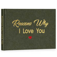 Miaikoe What I Love about You Fabric Book, Fill-in-the-Blank Love Journal Book for Couples Husband Wife Him Her Birthday Christmas Gifts Stocking Stu