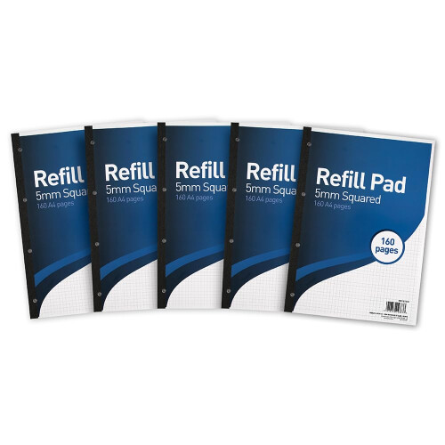 SUMMIT A4 Refill Pad, 5 mm Squared, 160 Page, Pack of 5