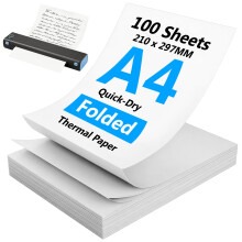 100 Sheets A4 Thermal Printer Paper,8.27x11.69 inch/210x297 mm, Smooth Printing and Clear Image,Compatible with A4 Thermal Printers,Ideal for Home Of