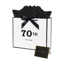 12.6" Large 70th Birthday Gift Bag with Tissue Paper and Card, Large Birthday Gift Bag for Women and Men - 12.6 x 4.3 x 10.6 Inches