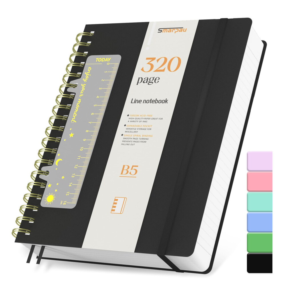 Photos - Notebook Smarpau B5 Spiral , Waterproof PVC Journal 320 Pages, 100GSM Thick Paper No Bleed, Hardback Notepad for Women Men W