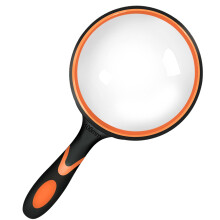 100mm Large Magnifying Glass, Strong Handheld Reading Magnifier Glasses Shatterproof magnifyf Lens with Non-Slip Rubber Hand-held Gift for Kids Boys