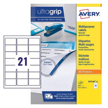 Avery Multipurpose Labels, Customisable, 63.5 x 38.1 mm, White, 21 per Sheet, 840 Blank Labels per Pack, 40 Sheets Blank Printer Label Sheet. (MP7160