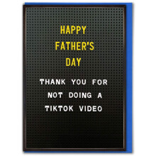 Brainbox Candy - Funny Father's Day Cards - 'Thanks For Not Doing A Tik Tok Card' - Hilarious Joke Card For Dad To Go With A Fathers Day Present or G