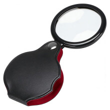 1 Pcs 20X Pocket Magnifying Glass,Black Mini Portable Handheld Folding Eye Loupe Magnifying Glass Lens with Rotating Protective Holster,20X Pocket Gl