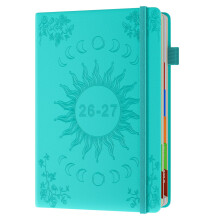 Academic Diary 2026-2027 Page A Day A5, July 2026 - June 2027, 26-27 Mid Year Diary with Colorful Tabs, 400 Pages 80-gsm Paper, 2 Bookmarks, Pocket -