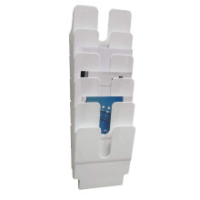 Durable FLEXIPLUS 6 A4 Portrait Literature Holder - White - Easy To Install Wall Mounted Document Holder - Perfect For Flyers, Brochures, Etc.