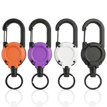 4 Pcs Heavy Duty Retractable Keychain Heavy Duty Retractable Lanyard, Extendable Keyring with 65cm/25.6 Inches Steel Wire Rope, Extendable Key Chains