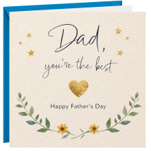 Fathers Day Card for Dad Premium 350 gsm Hammered Card Thoughtful Words 350gsm Father's Day Cards From Son or Daughter Best Dad