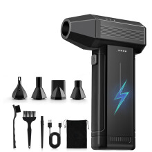 GARAID Electric Compressed Air Cleaner for PC with LED Light, 3 Gear Adjustable 150000RPM Super Power Cordless Air Duster, USB Rechargeable Mini Air