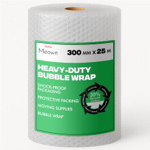 Meown Bubble Wrap 300mm x 25m Small Air Bubbles for Secure Shipping & Moving Perfect for Fragile Items Ultimate Packaging Solution (BUBBLE 300MM X 25