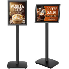 VAIIGO Sign Stand A4 Poster Display Stand with Heavy Duty Base, Floor Standing Sign Holder with Aluminum Snap Frame, Outdoor Welcome Signage - Menu H
