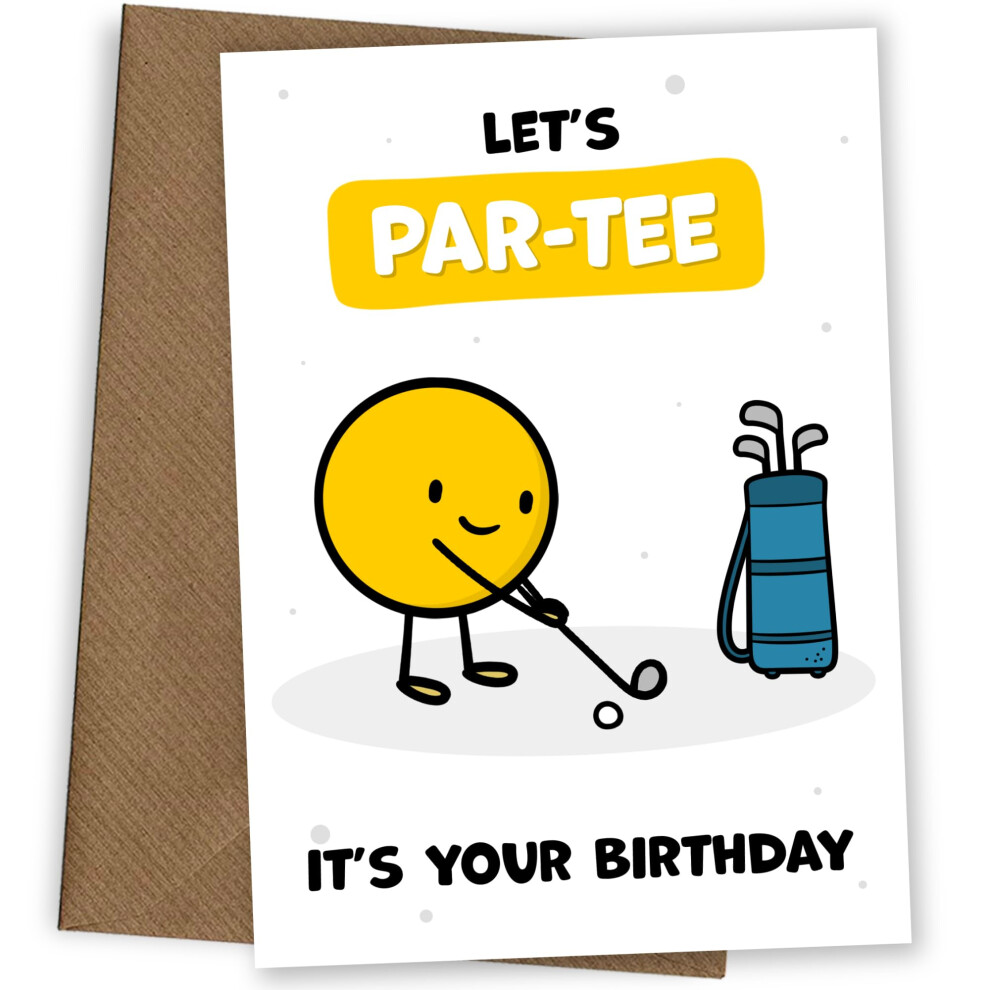 Photos - Stapler Funny Golf Birthday Card for Men - Let's Par-tee! Perfect Bday Card for Husband, Dad, Brother, or Grandad that's a Hole-in-O