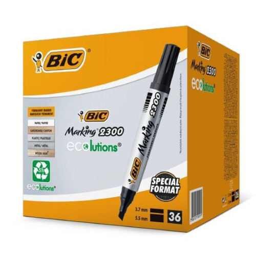 BIC BIC Marking 2300 ECOlutions Black Permanent Marker Pens - Pack of 36