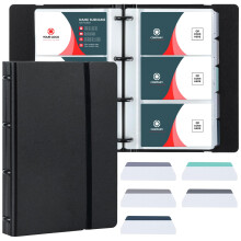 Deli Business Card Book Holder - Portable Office Card Organizer, Holds 180 Cards, Black
