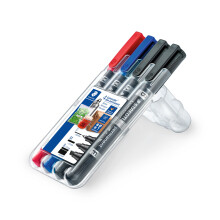 Staedtler Lumocolor duo permanent 348 double marker set Home Edition for many household labels, waterproof, made in Germany, 348 SWP4, colourful