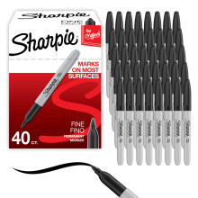 Sharpie Permanent Markers | Fine Point for Bold Details | Black Ink | 40 Marker Pens